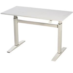 Vynxaria 47" White Tech Standing Desk Adjustable Height Spacious Workspace Sturdy Steel Frame USB Charging Ports - 1 of 4