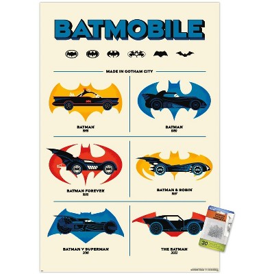 Trends International DC Comics Batman: 85th Anniversary - The Batmobiles Logos Unframed Wall Poster Prints