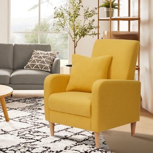 Modern Upholstered Accent Chair  | COLAMY | Yellow - 1 of 4