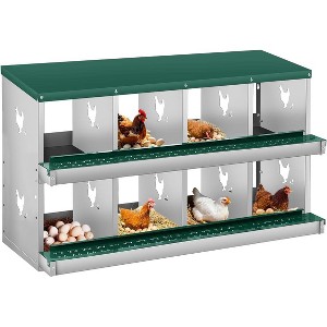 Coucheta Chicken Nesting Boxes - Available in Multiple Styles (Bracket Leg/Two-Tier/Wall Mount) & Compartments (6/8/10) for Easy Egg Collection. - 1 of 4