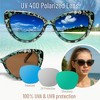 Polarized Cat Eye Sunglasses for Women – Oversized Green Cheetah Leopard Print Frame, Vintage Retro Big UV400 Shades - 3 of 4