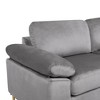 ChicFurnit Sectional Sofas L Shaped Design with Plush Velvet Cushions and Brass Metal Legs for Living Room, Gray, 51.6"*101"*33" - 4 of 4