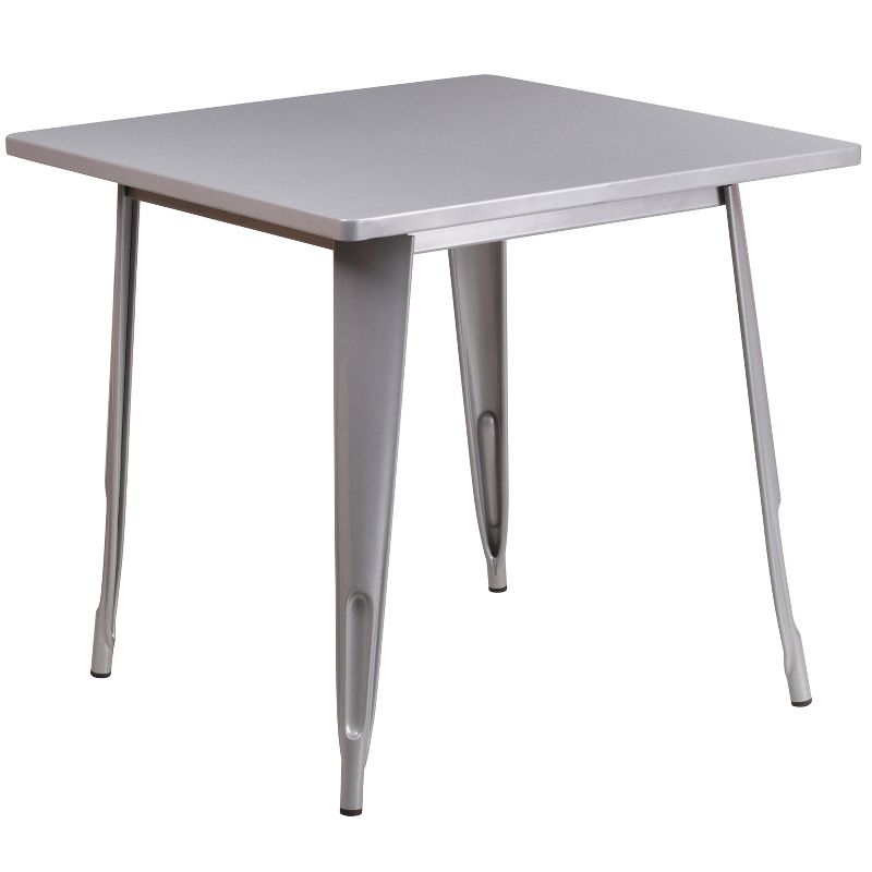 Merrick Lane Nash 31.5" Square Metal Table for Indoor and Outdoor Use, 1 of 10