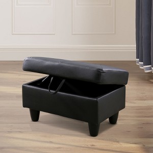AndMakers 28.5 in. W Faux Leather Rectangle Ottoman with Storage - 1 of 4