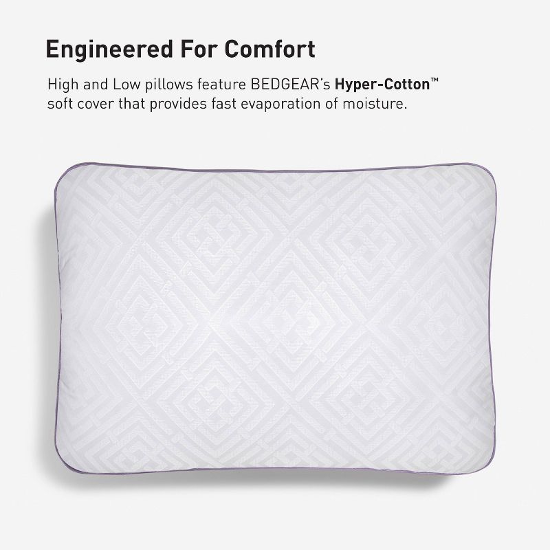 Bedgear Low Bed Pillow For Back and Stomach Sleepers&#160;Breathable Hypoallergenic Cover, 4 of 7