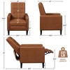 Yaheetech Set of 2 Mid-Century Faux Leather Recliner Sofas with Adjustable Back & Footrest for Living Room, Bedroom - 3 of 4