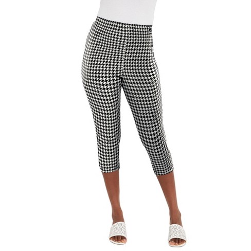 Jessica London Women's Plus Size Everyday Capri Legging, 30/32 - Ivory  Houndstooth : Target