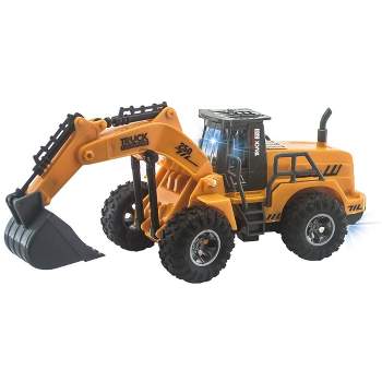 Link 1:30 RC Excavator Construction Vehicle Radio Control Truck With 5 Channels - Yellow