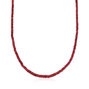 Ross-Simons 90.00 ct. t.w. Ruby Bead Necklace With Sterling Silver - 1 of 4