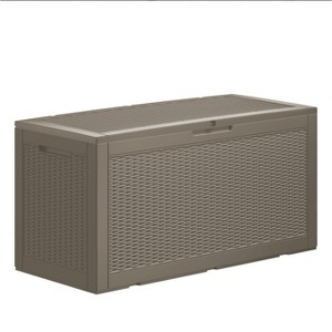 MaseiKar 100 Gallon Waterproof Deck Box, Lockable Resin Storage Box for Patio Furniture Cushions Garden Tools and Outdoor Delivery Storage - 1 of 4