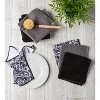 Design Imports Black Damask Mf Dishcloth Set/6 - 3 of 4