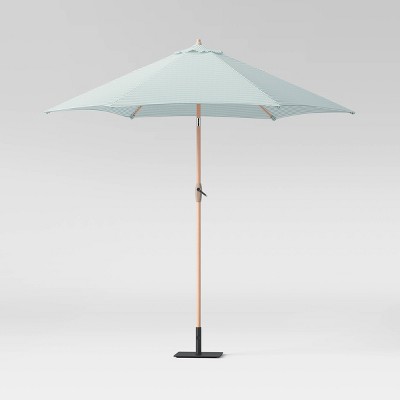 9' Crestwood Stripe Round Patio Umbrella DuraSeason Fabric™ Turquoise - Threshold™