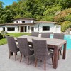 Courtyard Casual Bermuda FSC Teak 7 pc 87" Rectangle FSC Teak Dining Set  Includes one 84" Rectangle Table and six Dining Chairs - 2 of 4