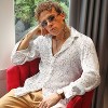 Campus Sutra Men Men's Chalk White Veined-Pleated Shirt - 2 of 4