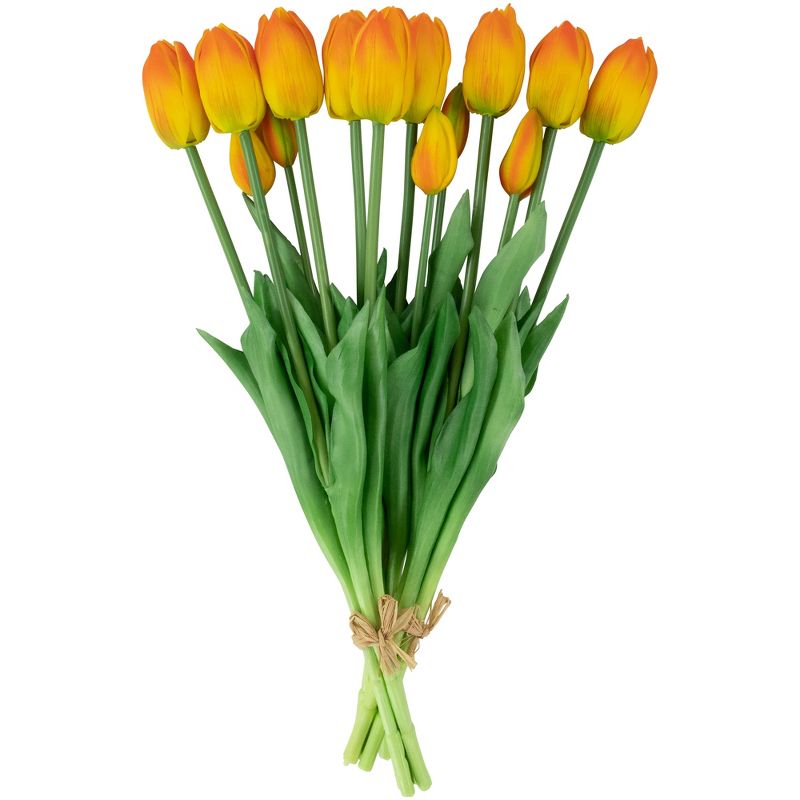 Northlight Real Touch™ Orange and Yellow Artificial Tulip Floral Bundles, Set of 6 - 18", 5 of 10