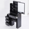 FONTOI Bedside Cabinet Vanity Table&Cushioned Stool, Fashionable Dresser with Sliding Mirror for Bedroom Small Space, Black, 12.6"*50.4"*29.2" - 4 of 4