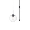 Elegant Lighting Baxter 1 Light Black plug-in pendant With Clear Glass - 3 of 4