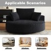 55'' Corduroy Chenille Swivel Sleeper Chair with Backrest Pillows for Living Room & Bedroom-Cuddlewood - 2 of 4