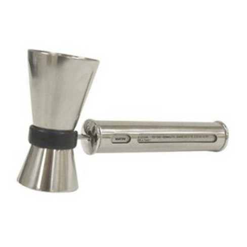 OGGI Stainless Steel Double Jigger Bar Shot Measure with Recipes - Silver