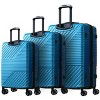 FURNIinspire Bag And Luggage Sets 3 Piece Luggage Set, Hard Shell Carry On Luggage, Lightweight Suitcases with Wheels, Blue, 12.2"*18.9"*29.9" - 2 of 4