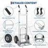 Aluminum Hand Truck Dolly Cart, 600 LBS Capacity Platform Hand Cart with 10" Pneumatic Tire, 2 Elastic Straps, Utility Dolly Cart for Warehouse, Home - 3 of 4