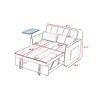 NicBex Comfy Loveseat Sofa Upholstered 2-Seat Love Seats with Pullout Bed Convertible Lounge Sofa Bed with Tufted Backrest for Bedroom,Living Room - 3 of 4