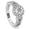 Pompeii3 1 1/2Ct Diamond Engagement Ring Halo Twist Band 14k Gold Lab Created - 2 of 4