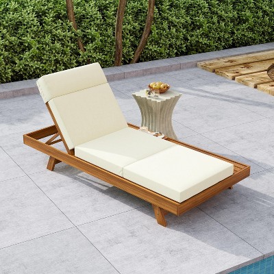 PAGED Patio Chaise Lounge with 4 Adjustable Positions and 4 Inch Thick Water-Resistant Cushion,Outdoor Lounge Chairs for Poolside,Backyard