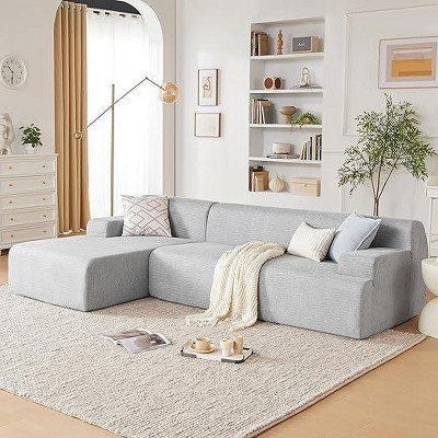 SweDrea 107" Lightgrey L-Shape Couches for Living Room
