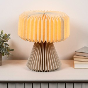 JONATHAN Y Zelda 12.8" Modern Art Deco Paper Pleated Shade Accent LED Table Lamp - 1 of 4