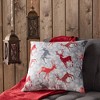 18"x18" Reindeer Holiday Square Throw Pillow – Kensington Garden: Festive Cotton Decor, Polyester Fill - 2 of 4
