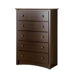Fremont 5 Drawer Chest of Drawers Brown - Prepac
