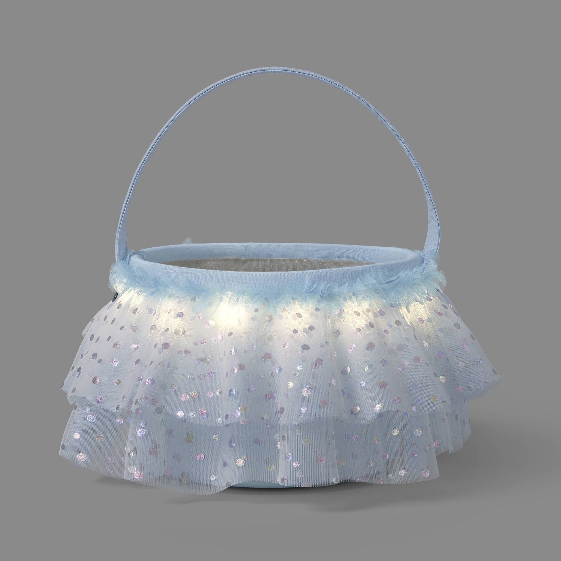 Round Polyester Halloween Light-Up Princess Trick or Treat Decorative Pail Pastel Blue - Hyde and EEK! Boutique™