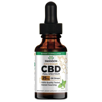 Swanson Extra Strength Cbd Full Spectrum - Mint 25 mg 2 fl oz Liq.