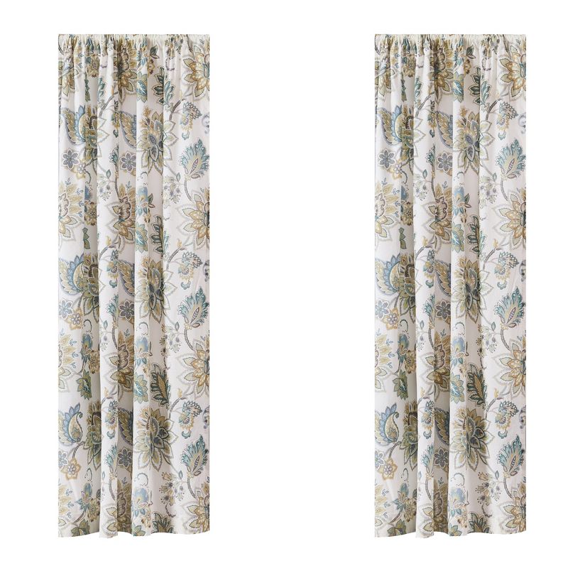 Palladium Floral Lined Curtain Panel with Rod Pocket - Levtex Home, 2 of 4