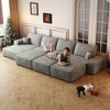 135"Large size modular cloud sofa 6 seats down sofa bed apartment living room sofa ,No Assembly Required,Grey - 2 of 4