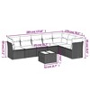 vidaXL Patio Sofa Set with Cushions Outdoor Furniture 8 Piece Poly Rattan - Black and Blue With Table - 3 of 4