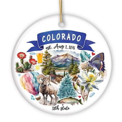 Artistic Colorado State Themes and Landmarks Christmas Ornament| OrnamentallyYou