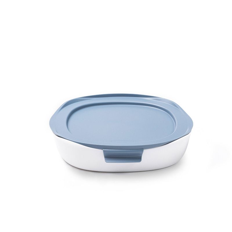 Rubbermaid DuraLite Glass Bakeware 1.75qt Square Baking Dish with Shadow Blue Lid, 6 of 8