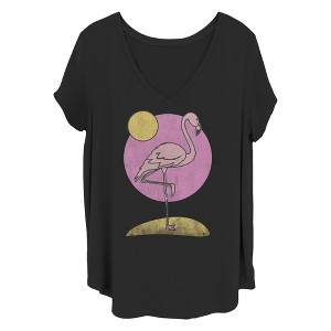 Women's Lost Gods Pink Moon Flamingo T-Shirt - 1 of 4