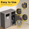 Gulches 2×80L Outdoor Waste Bin with Double-Bucket, Wood Design, Double Lid and Fluid Tray, Weather-Resistant, Fits 30-39 Gal Bags - 3 of 4