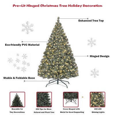 4.5' White Pre-lit Full Artificial Christmas Tree with LED Lights