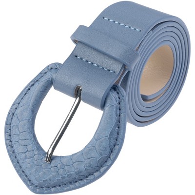 INSPIRE CHIC Women's Solid Color Retro Fashion Snake Pattern Buckle Decorative Wide Belts for Dresses