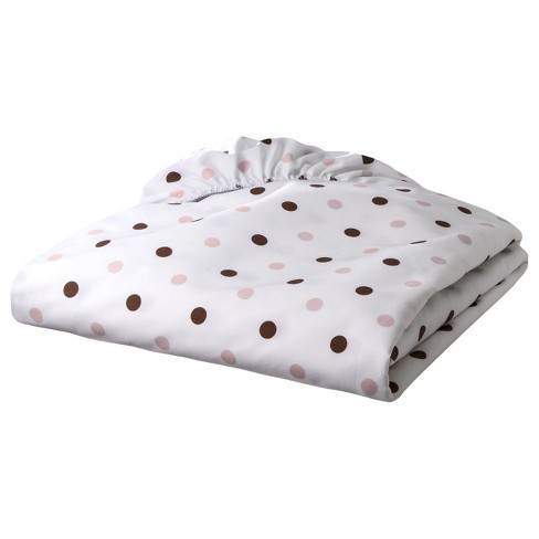 Tl Care 100 Cotton Percale Fitted Crib Sheet Pink Brown Dot