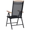 vidaXL Garden Chair Set of 2 Black Powder-Coated Aluminum, textilene - 4 of 4