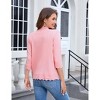Coolmee Women's 3/4 Long Sleeve Cardigan Casual Lightweight Open Front Crochet Knit Sweater Shrug - 4 of 4