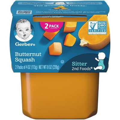 Gerber Sitter 2nd Foods Butternut Squash Baby Meals Tubs - 2ct/4oz Each