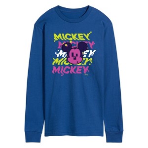 Men's - Disney - Mickey Stacked Long Sleeve Graphic T-Shirt - 1 of 3