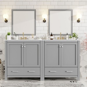 CAVINAS Bathroom Vanity with Single Combination Under Counter Sink and Soft Closure,Bathroom Storage Cabinet with 2 Doors and a Drawer - 1 of 4