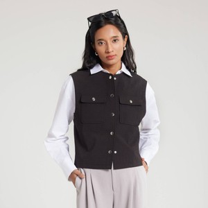 Women's Textured Vest with Pocket - A New Day™ - 1 of 4
